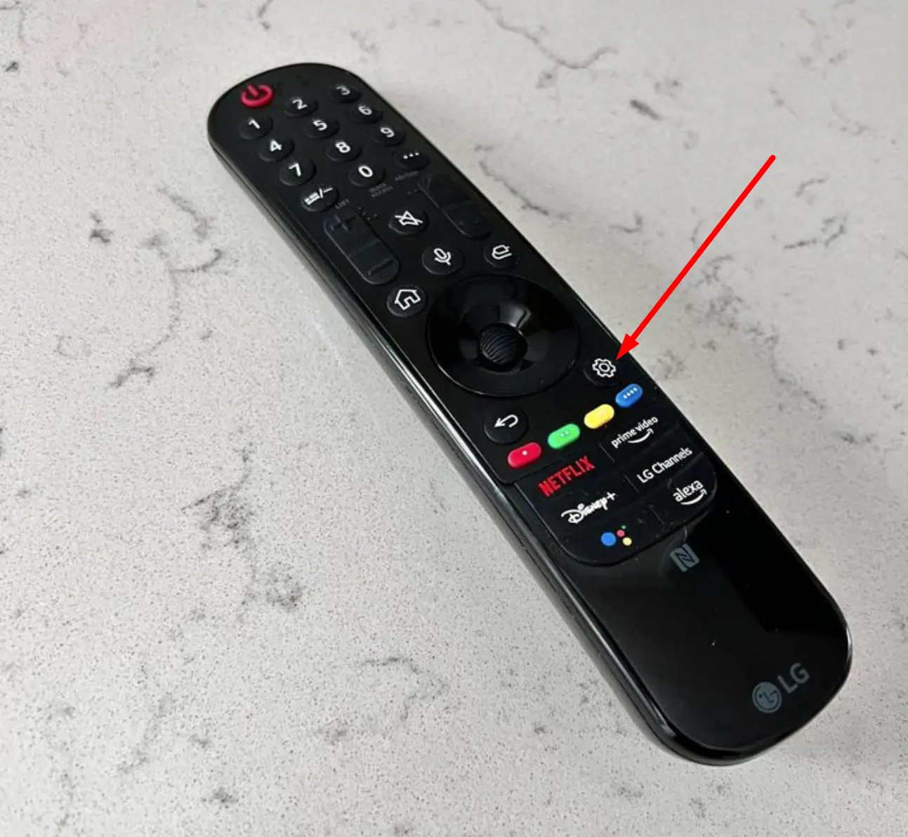 Settings button on Remote