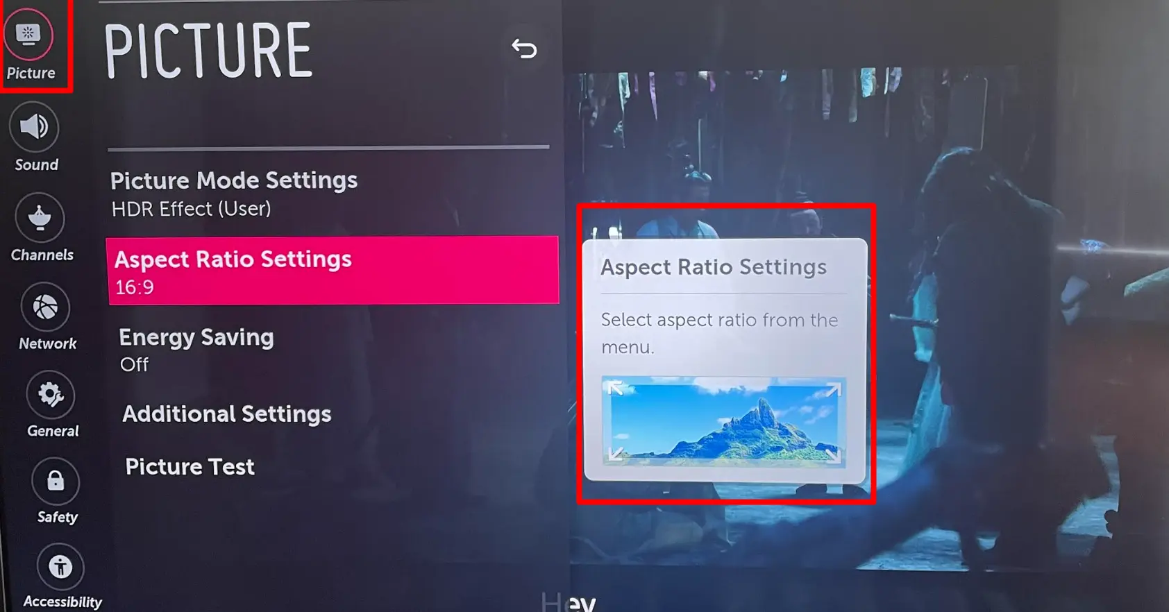 Smart TV Display settings