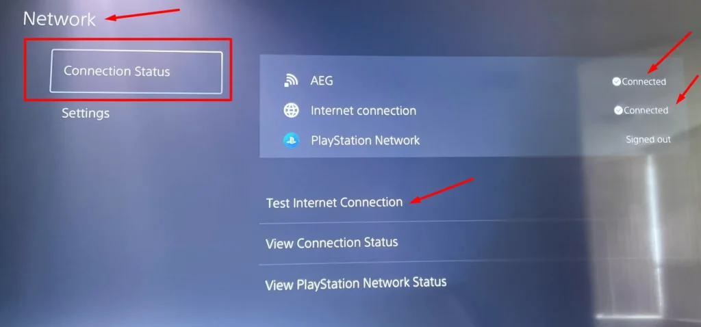 PS5 Network connection 