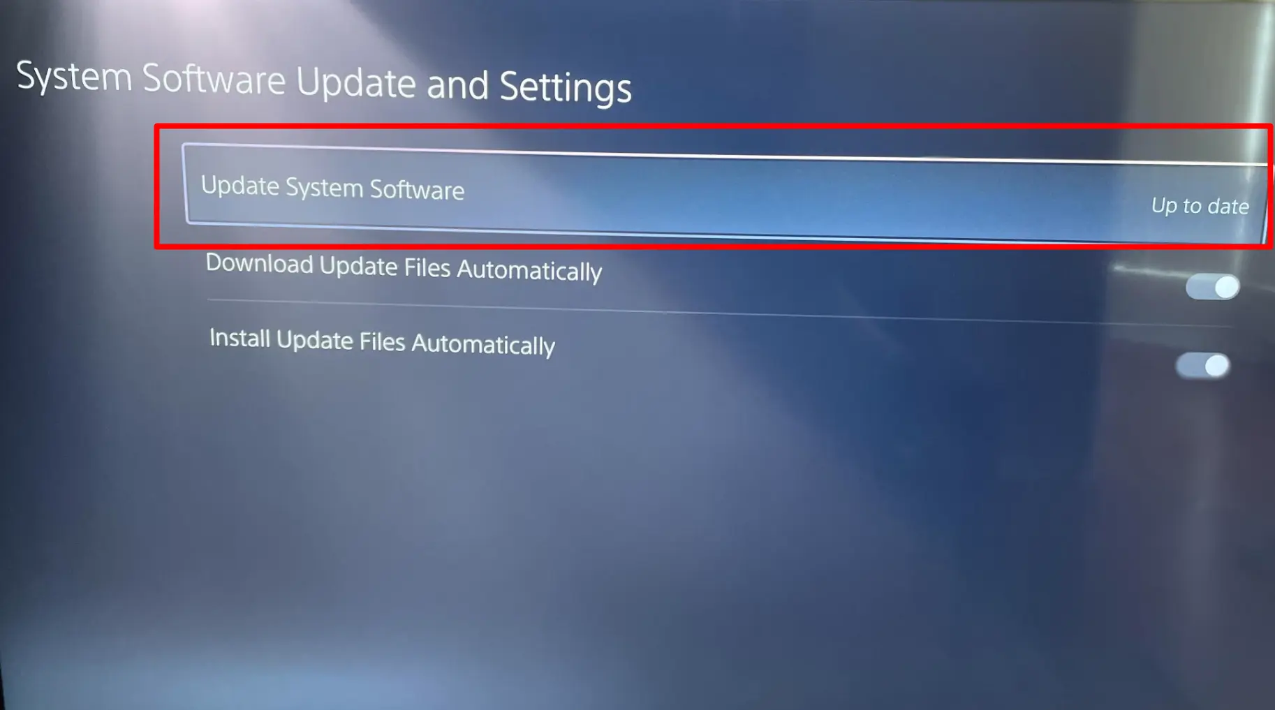 update system software PS5