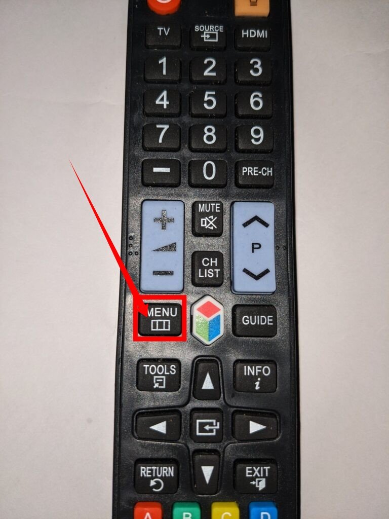 Menu on Samsung smart TV remote 