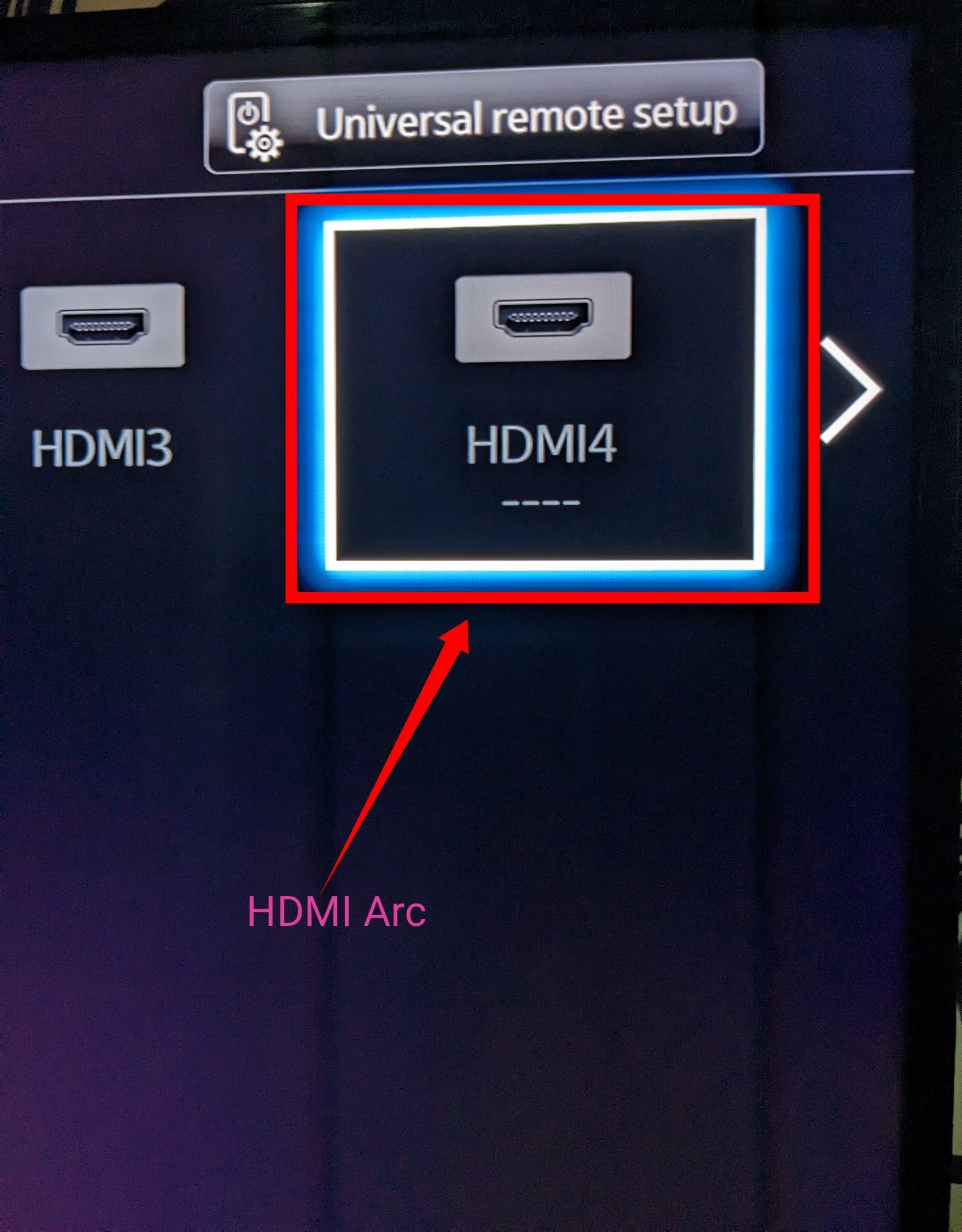 HDMI 4 Samsung smart TV 