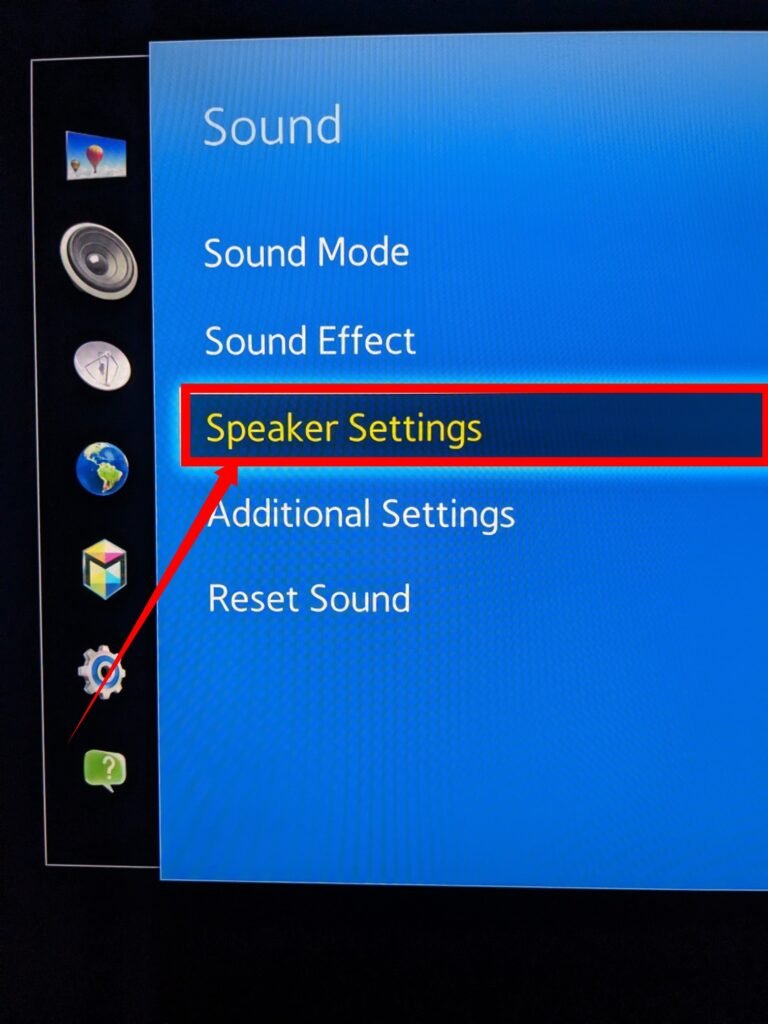 Speaker Settings on Samsung smart TV 