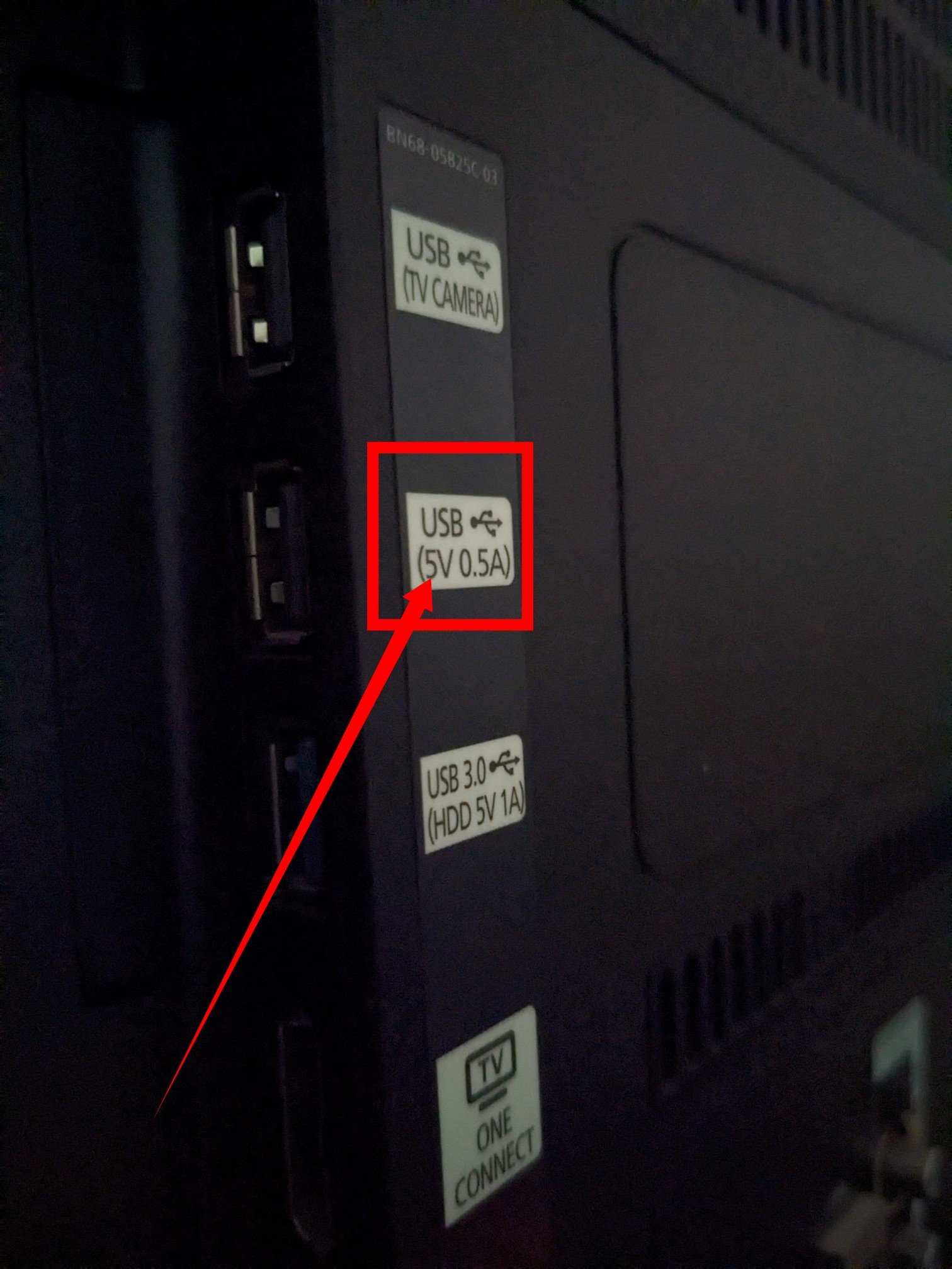 USB port on Samsung smart TV 