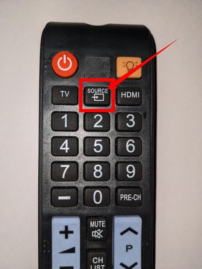 Source button on Samsung smart TV 