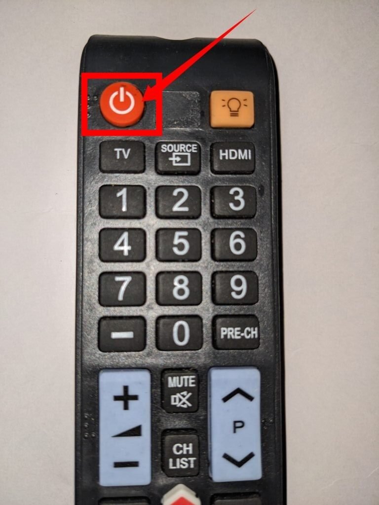 Power Button on Samsung smart TV remote 