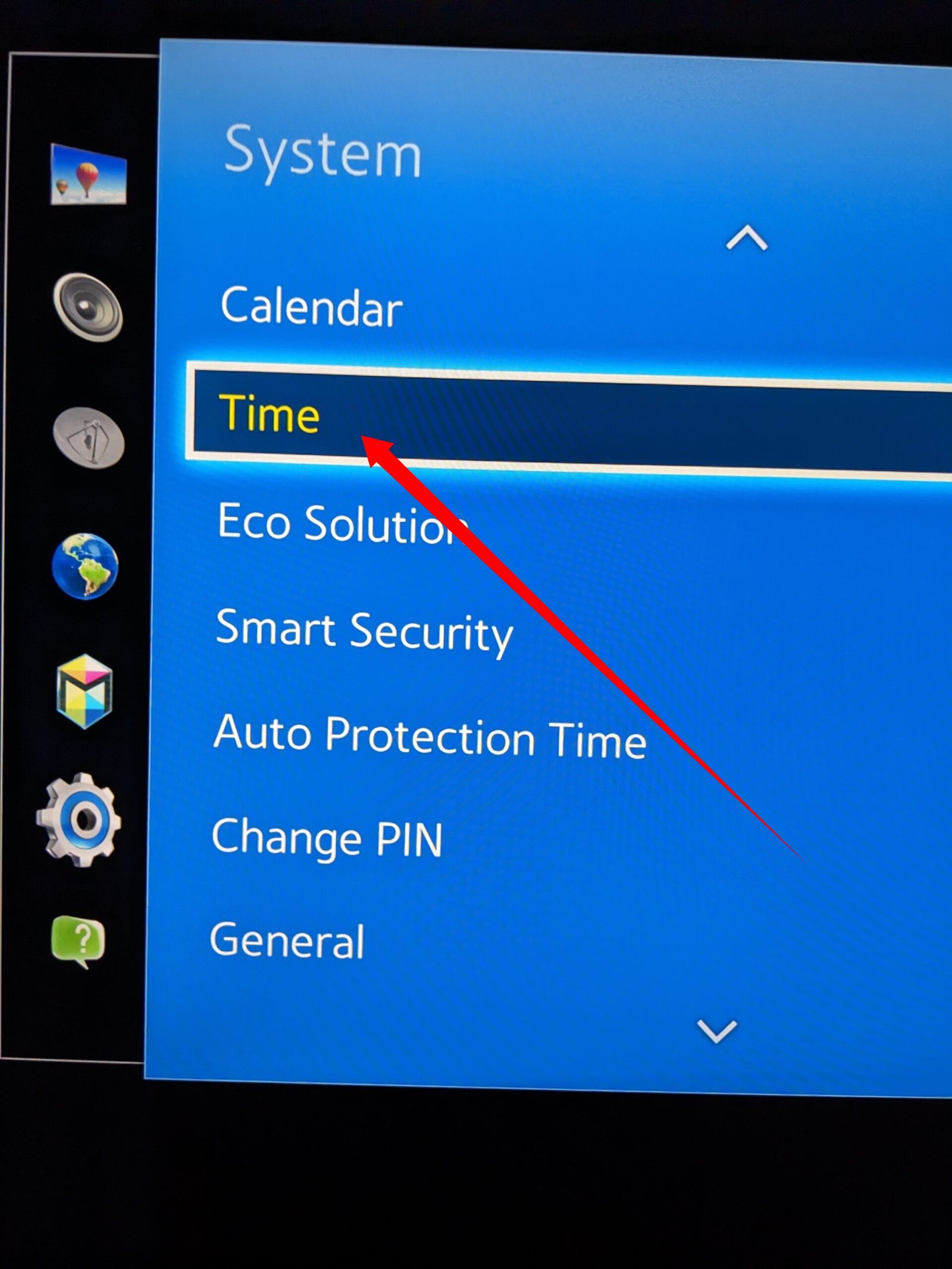 Time on Samsung smart TV 