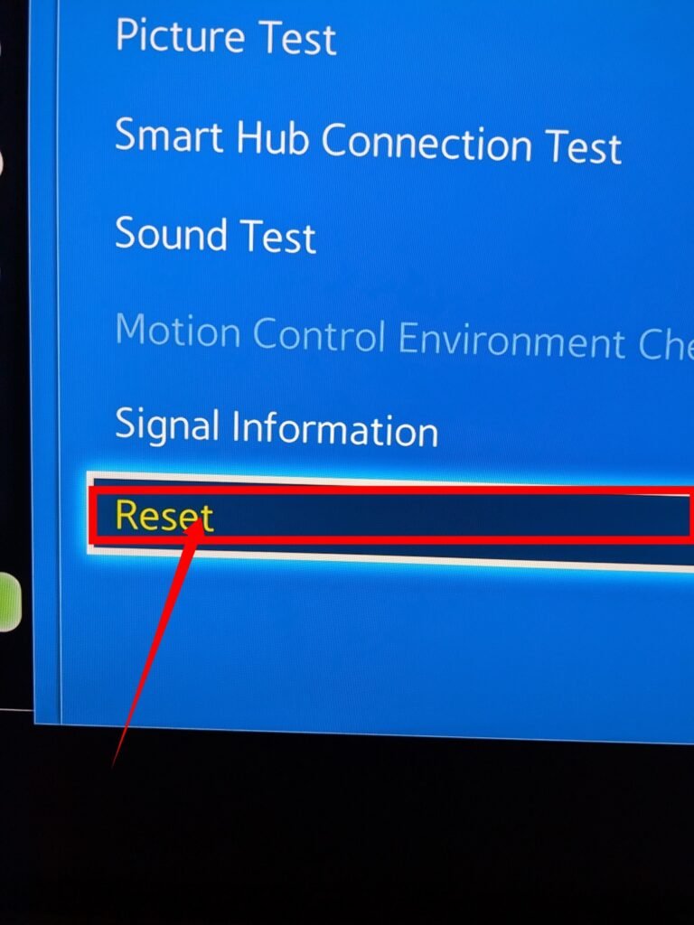 Reset on Samsung smart TV 