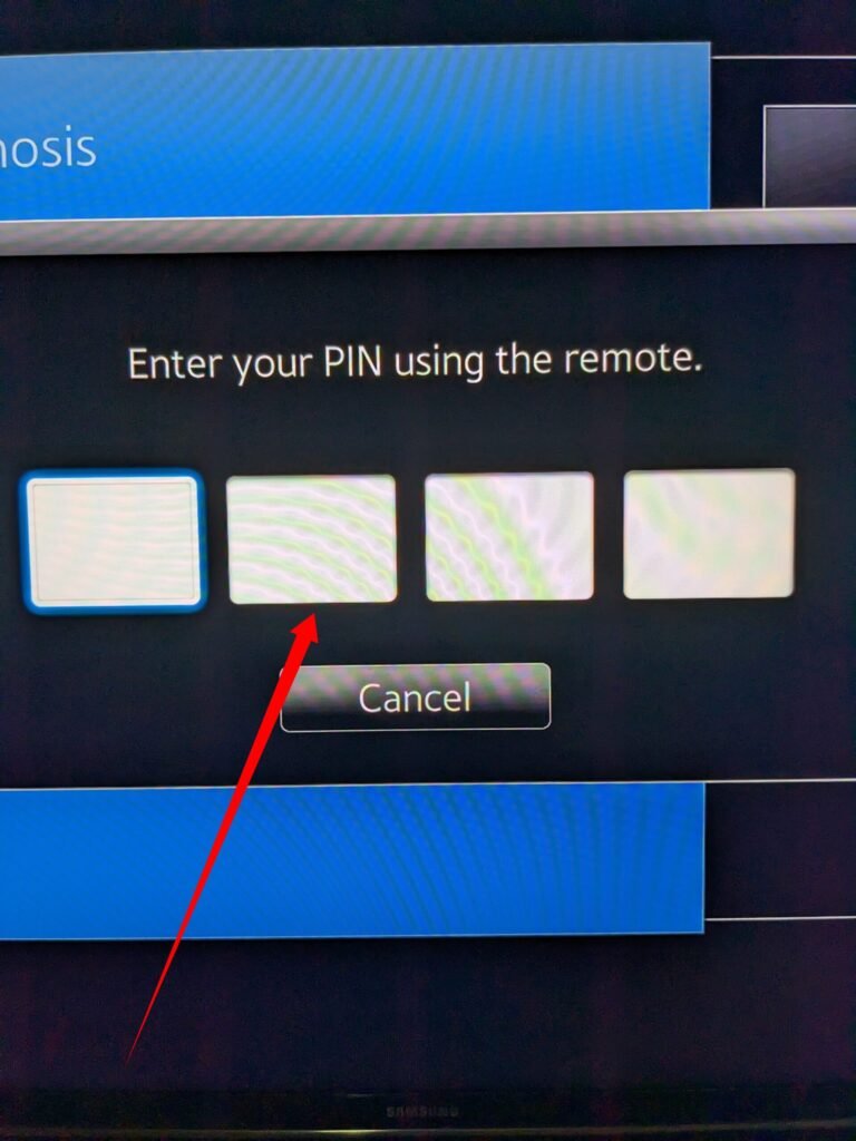 Pin input on Samsung smart TV 