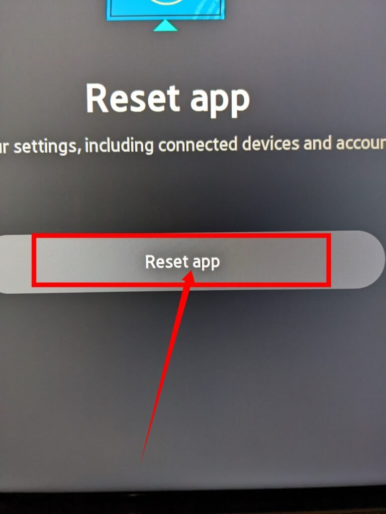Reset app on Samsung smart TV 
