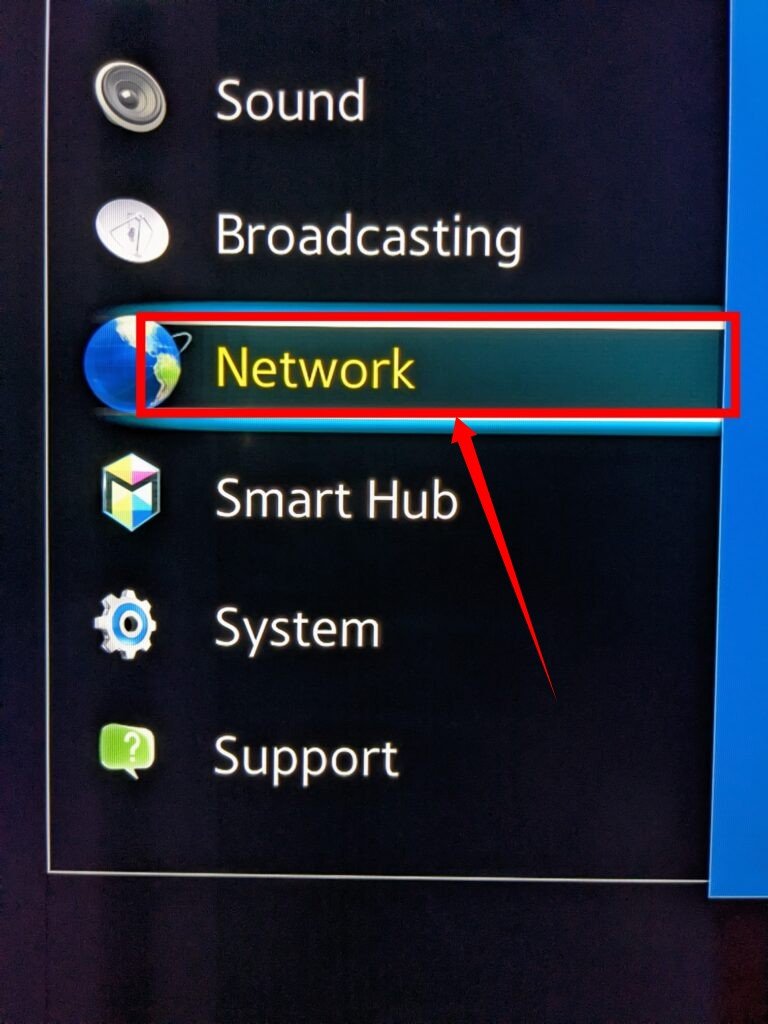 Network on Samsung smart TV 