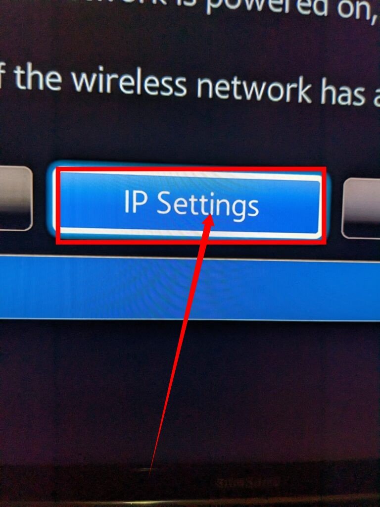 IP settings on Samsung smart TV 