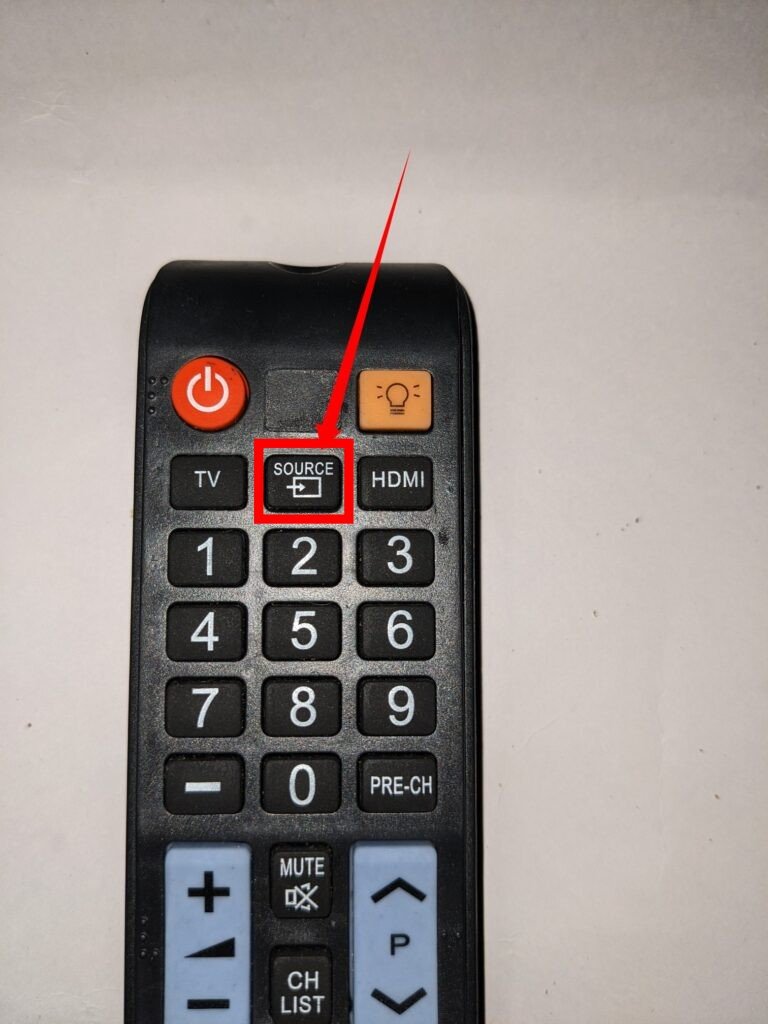 Source button on Samsung smart TV remote 
