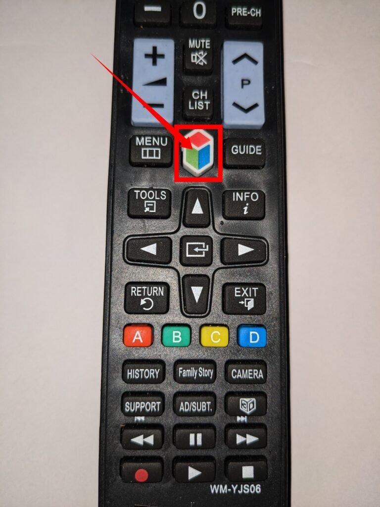 Smart Hub on Samsung smart TV remote 