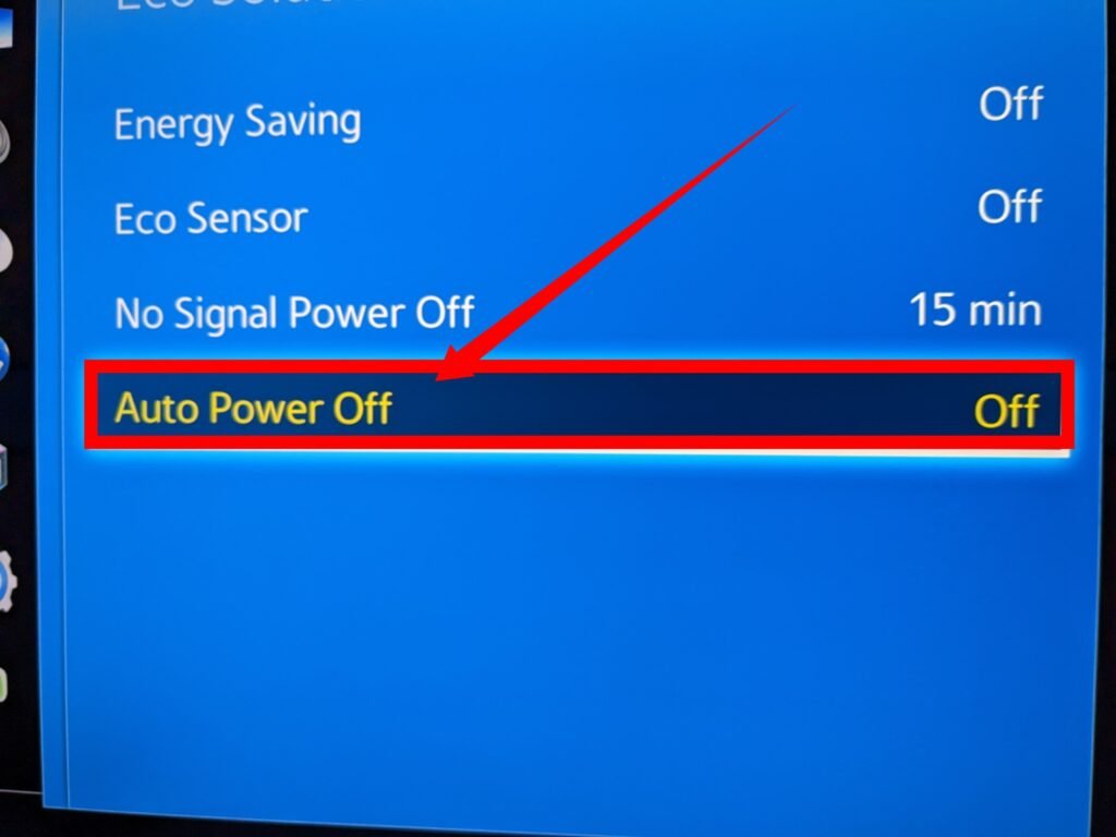 Auto power off on Samsung smart TV 