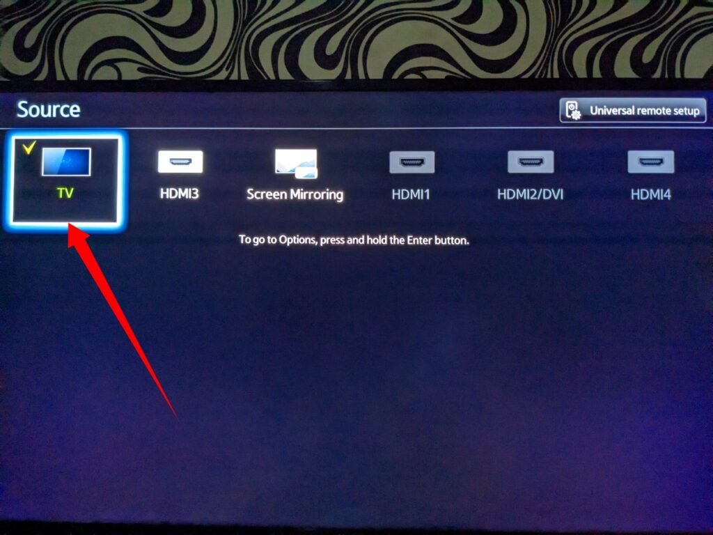 Tv source on Samsung smart TV 