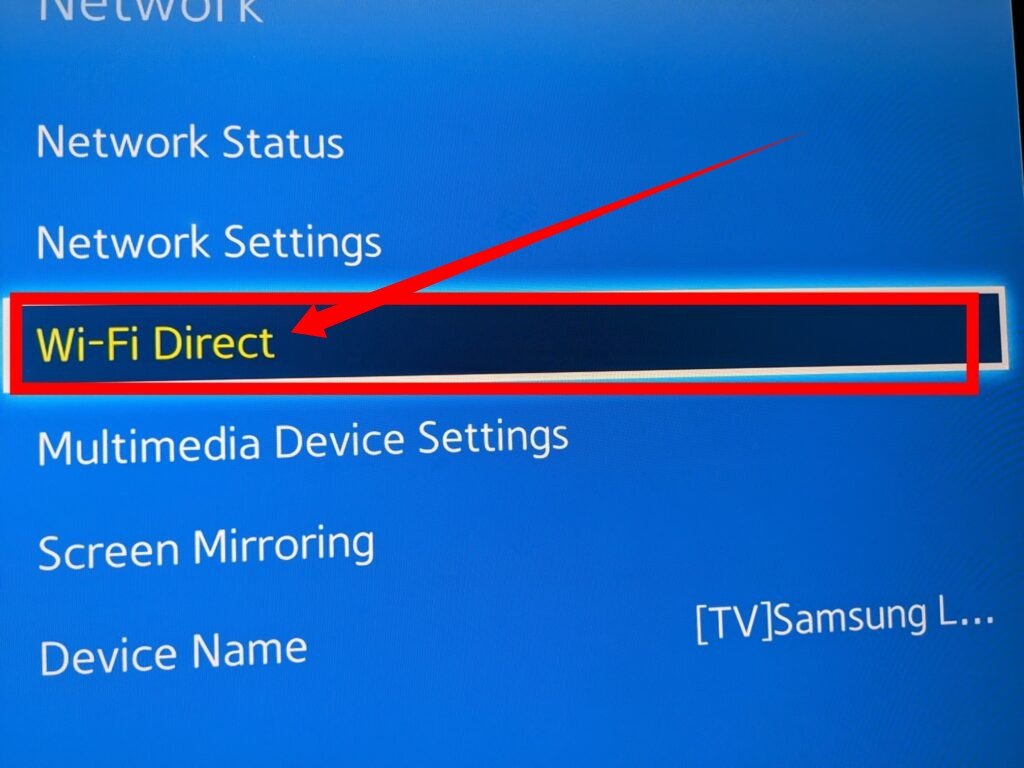 Wi-Fi direct on Samsung smart TV 