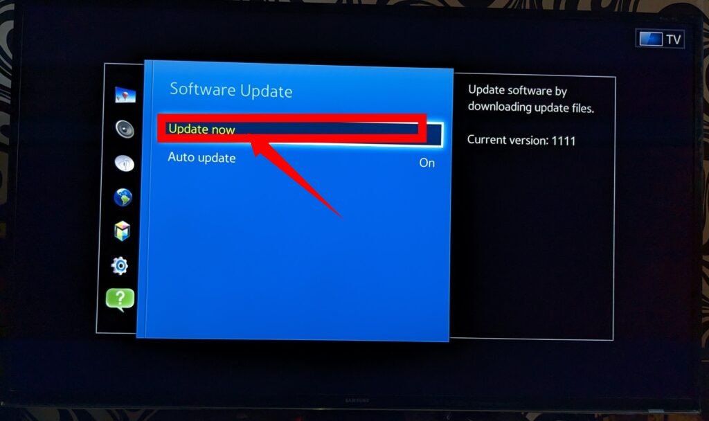 Update Now on Samsung smart TV 