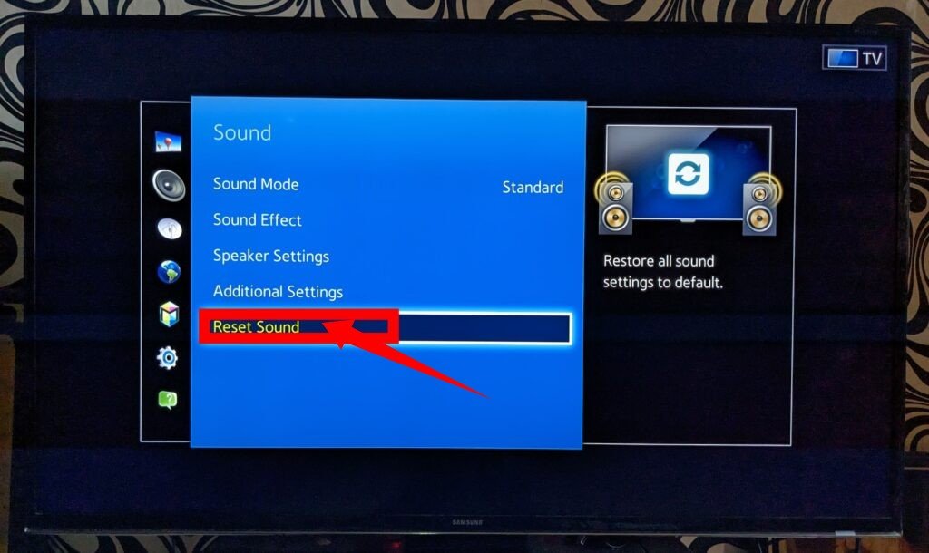 Reset sound on Samsung smart TV 