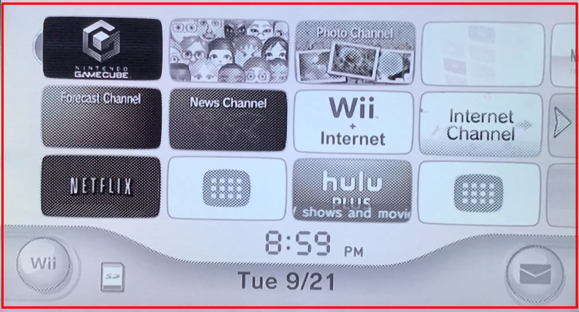 Wii black and white display