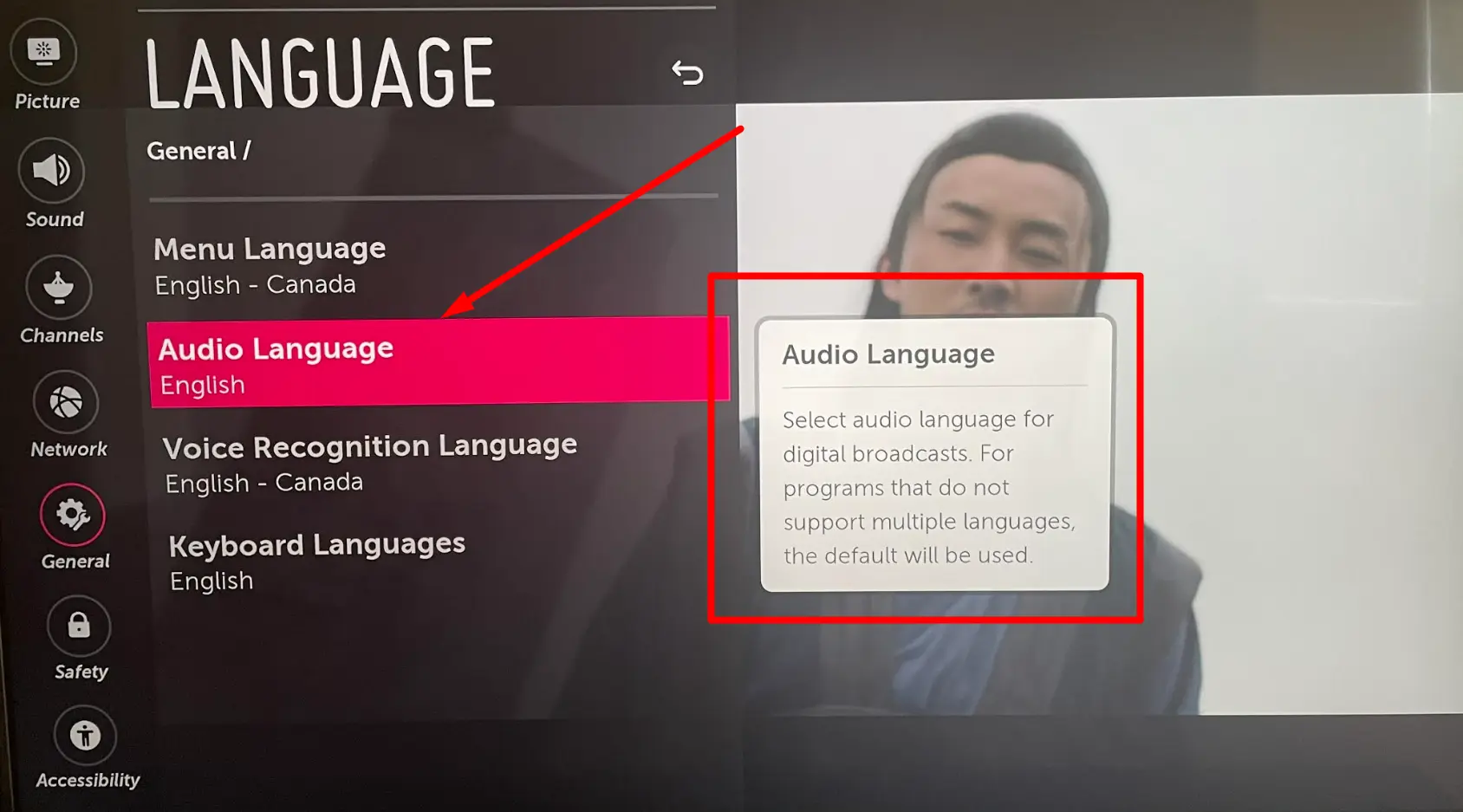 Change TV Audio Language