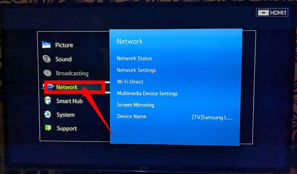 Network Settings on Smart TV 